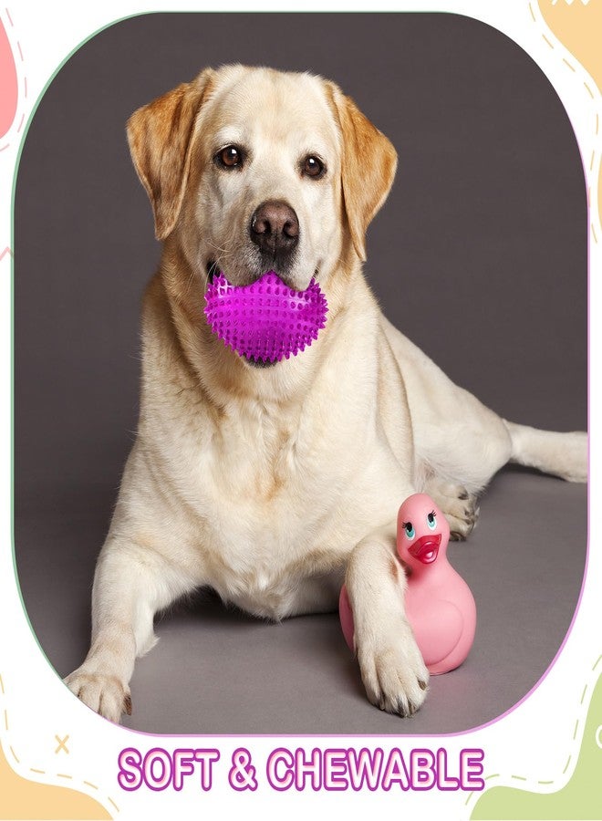 Silipull 4 Pcs Spiky Squeaker Football Dog Toy for Medium Large Dogs Spiky Dog Balls Puppy Chew Toys for Aggressive Chewers Training Fetch (Vivid,4.5 x 3.1 Inch) - Image 4